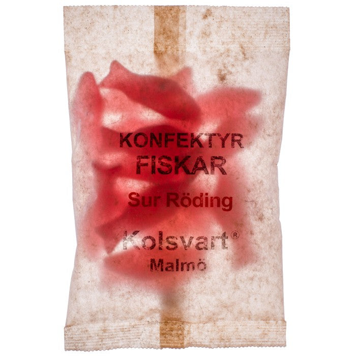 Kolsvart Swedish Fish "Röding" Sour Raspberry 120g